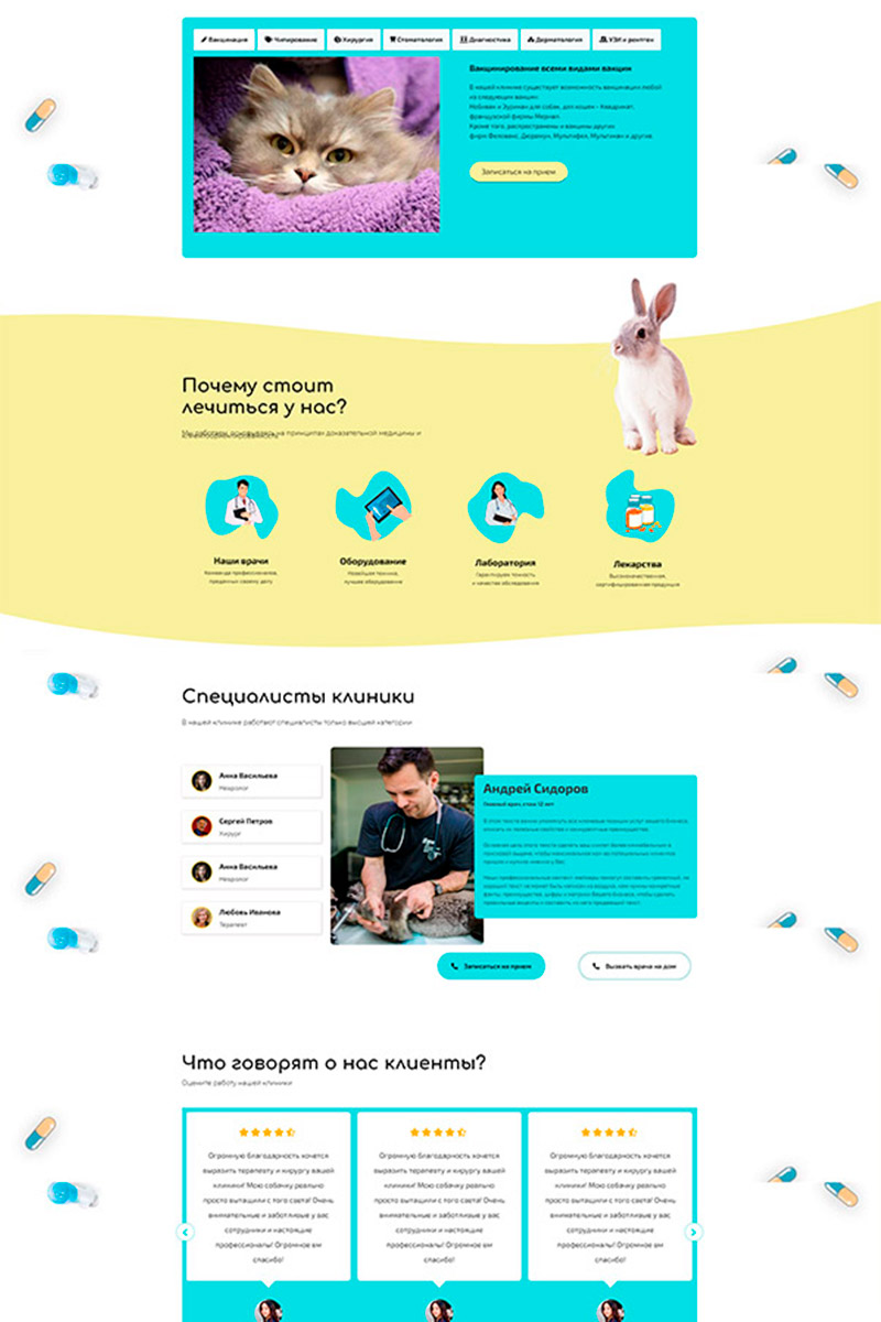 Готовый сайт ветеринар создать на конструкторе или заказать под ключ