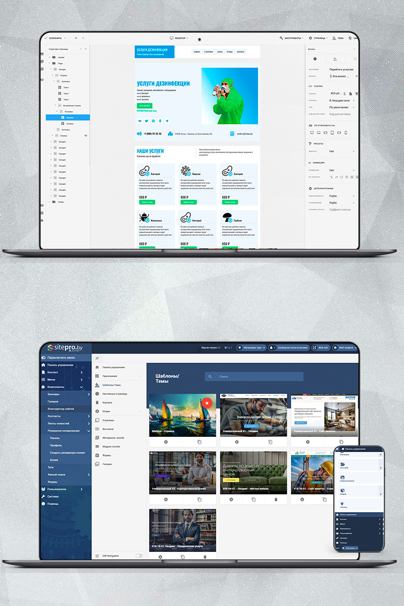 Готовый сайт услуги дезинфекции создать на конструкторе или заказать под ключ