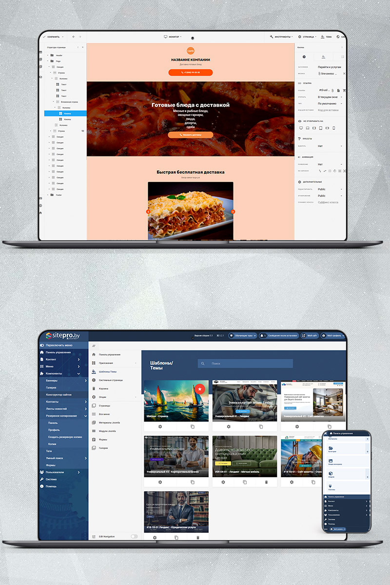 Готовый сайт готовые блюда с доставкой создать на конструкторе или заказать под ключ