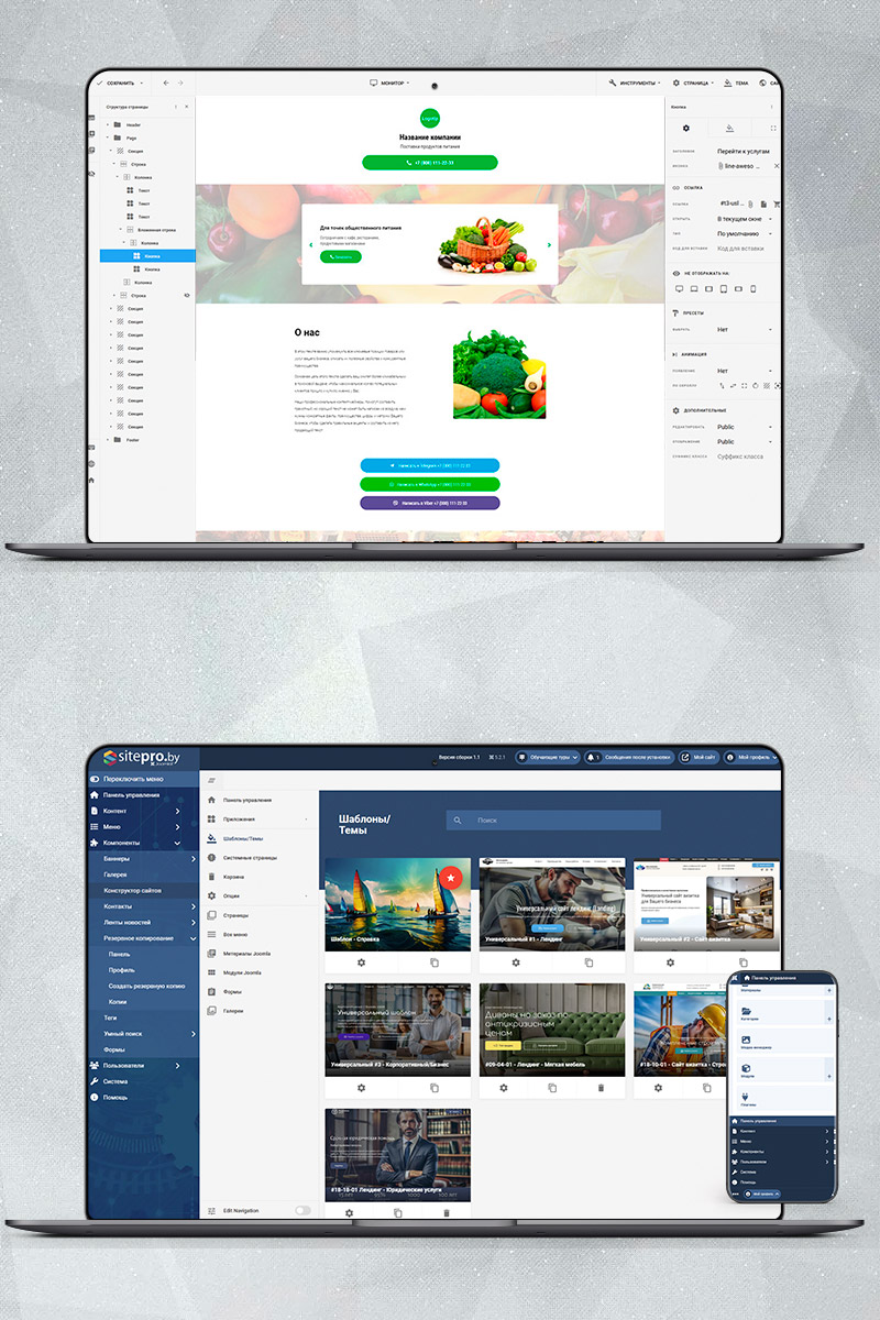 Готовый сайт поставки продуктов питания создать на конструкторе или заказать под ключ
