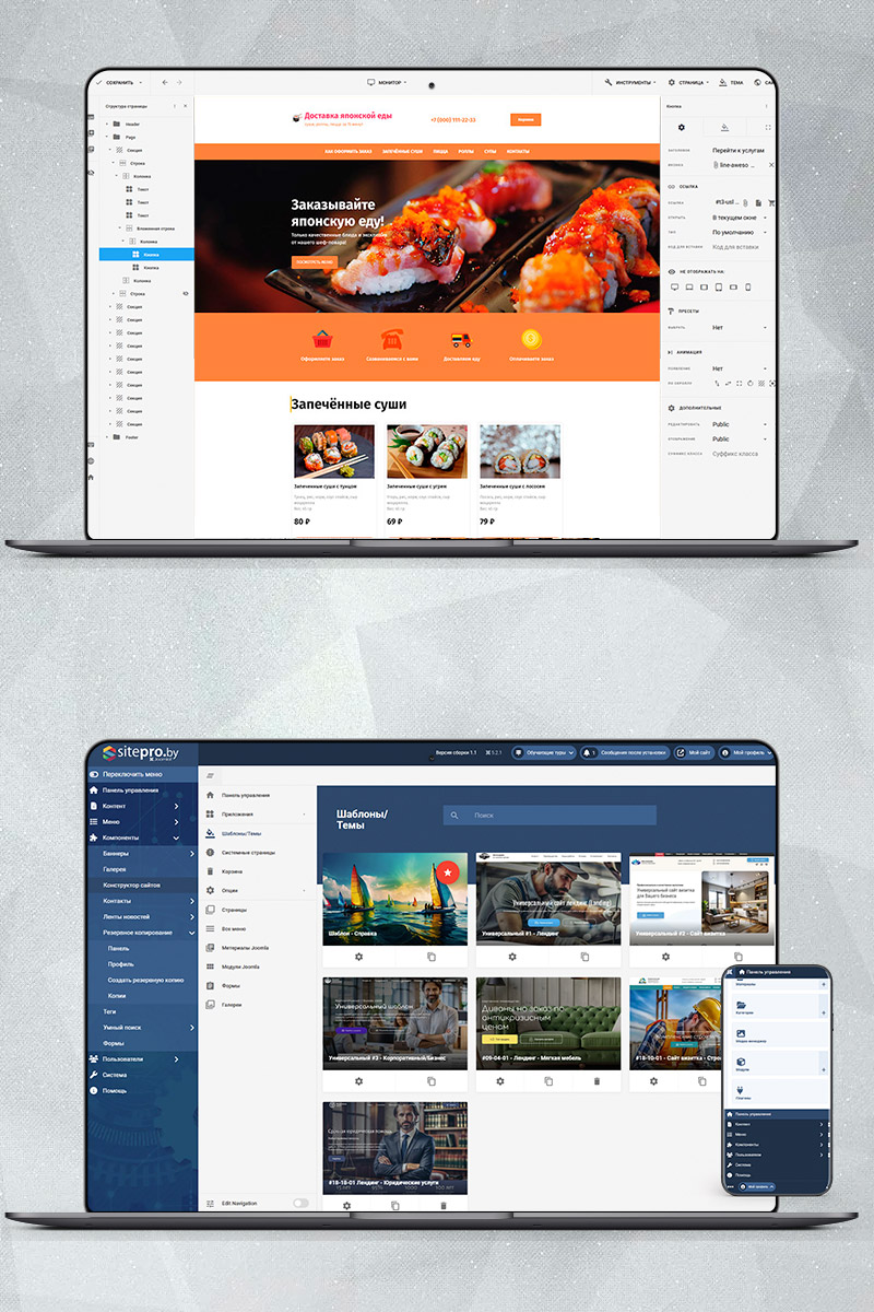 Готовый сайт доставка ролов и суши создать на конструкторе или заказать под ключ