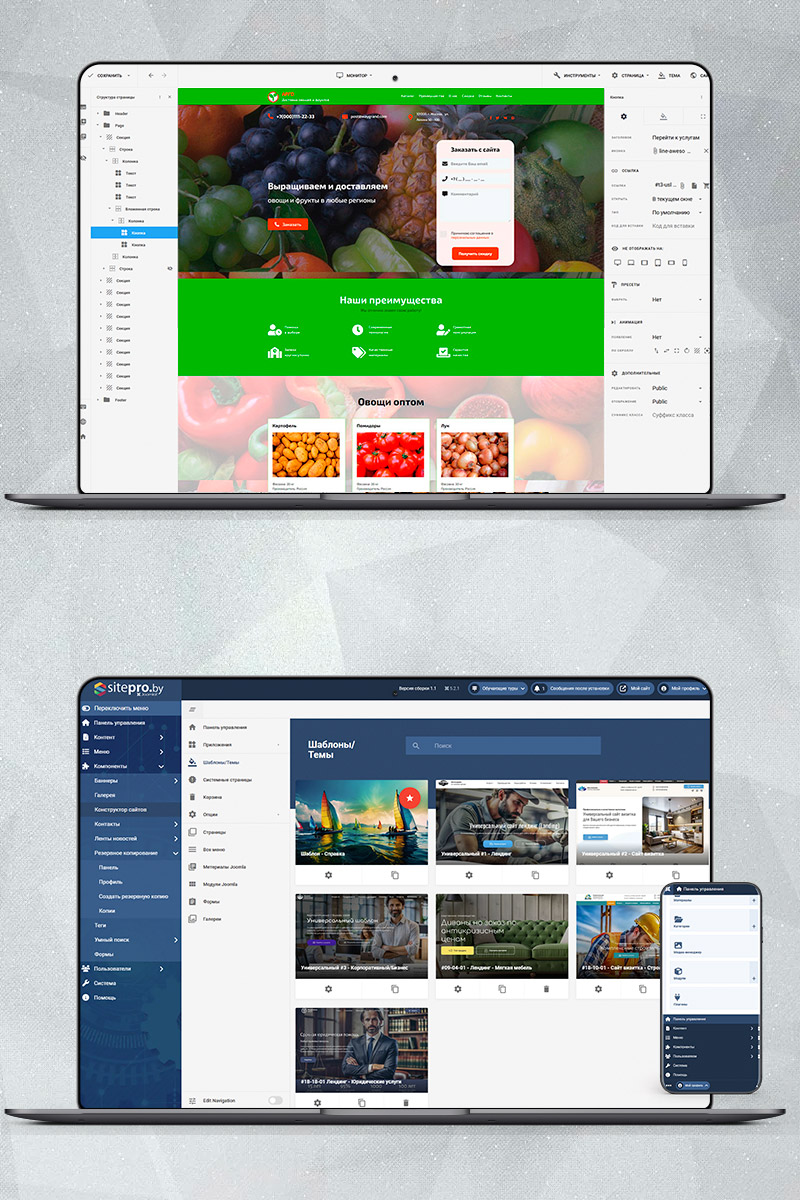 Готовый сайт фермерские продукты создать на конструкторе или заказать под ключ