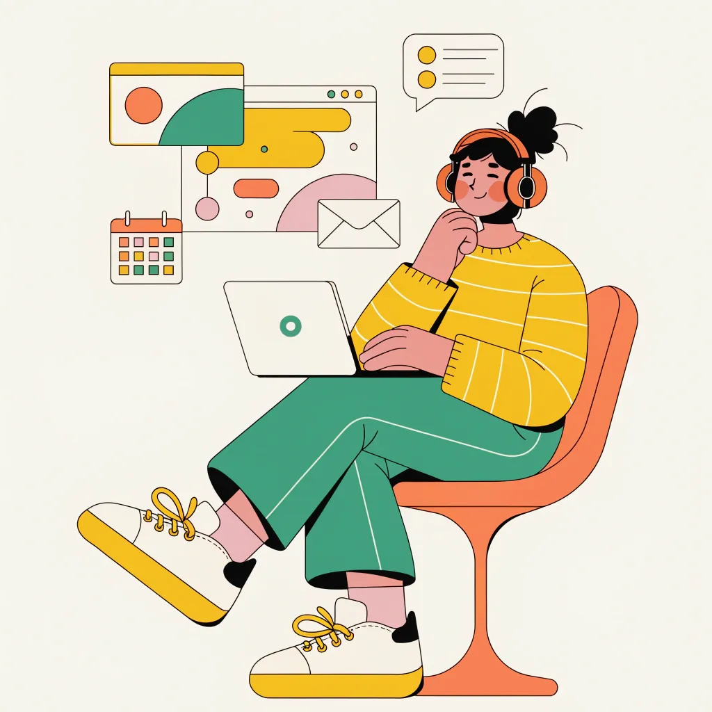 a modern cartoon style digital illustration of a f